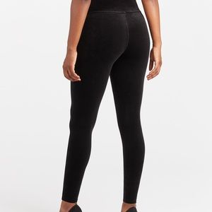 Spanx black velvet leggings